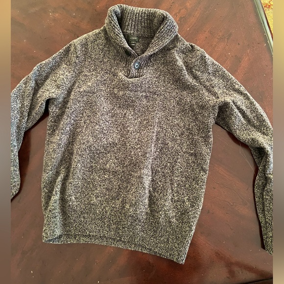 Men’s J. Crew Marled Lambswool Shawl-Collar Sweater - Picture 3 of 13